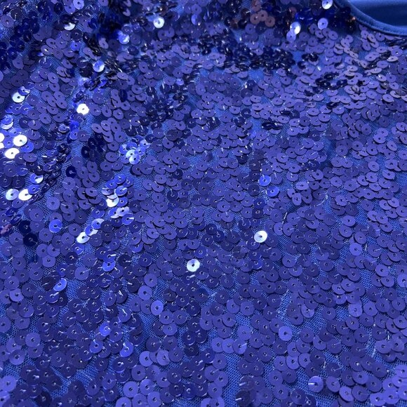 George Sparkly Blue Sequin Tank Top Size XXL Dressy Holiday Shell Party New - Picture 4 of 8